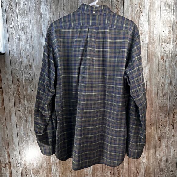 Ralph Lauren Classic Fit Shirt Mens L Green Plaid Button Down Long Sleeve Preppy - Picture 2 of 8